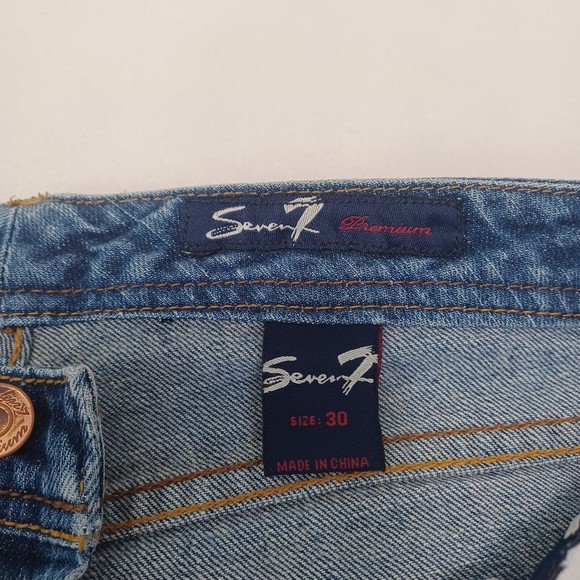 Seven 7  Flare Wide Leg Jeans Medium Wash Size 30 BELL - Picture 7 of 11